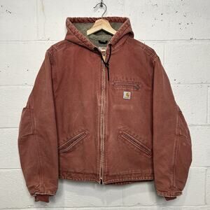 Carhartt Sherpa-Lined Hooded Detroit Jacket "Vintage Rose"